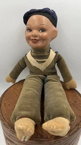 Vintage 1940’s Ravca Original Tagged France Sailor Doll Cellulite Face RARE - Picture 1 of 9