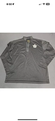 Toronto Maple Leafs Pullover Mens Sz L Gray  1/4 Zip  Fanatics Authentic Pro New - Image 1 of 4
