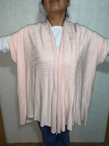 DONNA KARAN ETIQUETA NEGRA Rosa Suave, Frente Abierto Chal Suéter EXCELENTE Para Mujer M/L Nuevo Con Etiquetas - Imagen 1 de 4