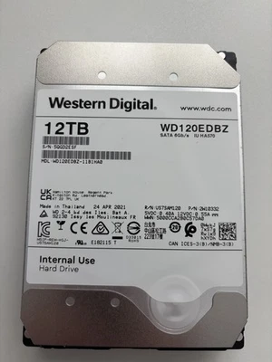 WD 12TB HDD — WD120EDBZ — SMART Good — 0 Bad Sectors — 35,360 Hrs - Image 1 of 3