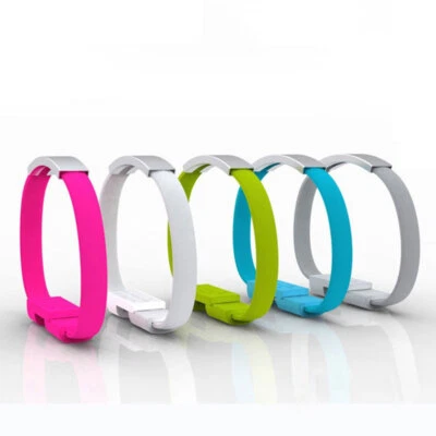 Wrist Band Bracelet USB Charger Sync Cable Phone Accessory Date USB For Iphone↔ - Image 1 of 4