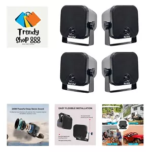 4 Inches Heavy Duty Waterproof Boat Marine Box Outdoor Speakers Surface Mount... - Picture 1 of 9