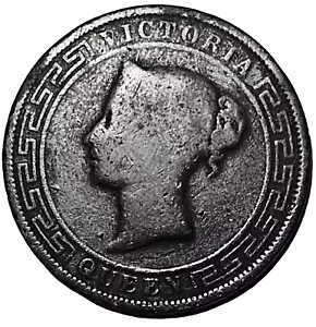 1870 CEYLON 5 CENTS KM 93 GOOD FREE USA SHIPPING - Picture 1 of 2