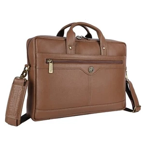 Genuine Leather Office Bag for Men - Stylish Executive Leather Bag for Men, 15.6 - Picture 1 of 18
