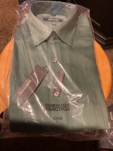 MENS Kenneth Cole Reaction Wrinkle Free Dress Shirt. 16. 34/35 Jadite. #20. - Picture 1 of 4