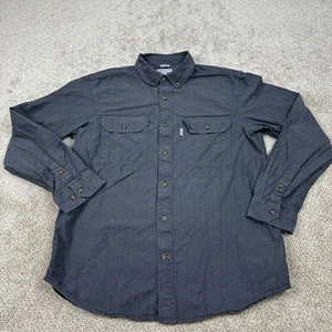 Carhartt Relaxed Fit Button Shirt Men's Large Gray Long Sleeve Casual - Picture 1 of 7