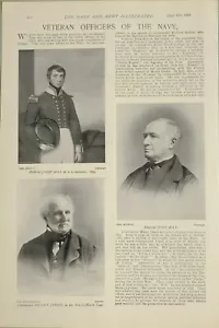 1897 PRINT VETERAN OFFICERS OF NAVY ADMIRAL JOHN HAY COMMANDER HENRY JAMES - Picture 1 of 1