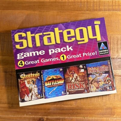 NEW Axis & Allies Risk Battleship Stratego Strategy Game Pack PC Hasbro Vintage - Image 1 of 4