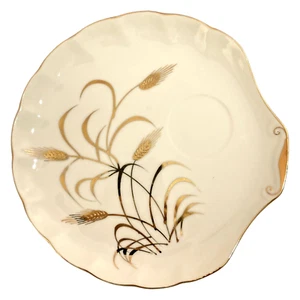 VTG Lefton China Hand Painted Reg US Pat 2768 N Snack Shell Plate Wheat Pattern - Picture 1 of 5