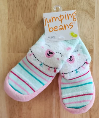 NUEVO Jumping Beans Llama Zapatilla Calcetines Zapatillas Niña 3-4 Talla 6-12M Foto 1 de 4