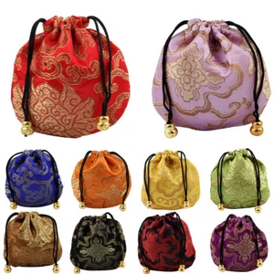 5pcs Chinese Silk Brocade Drawstring Jewelry Pouch Bag  Coin Purse Gift Bag - Picture 1 of 28