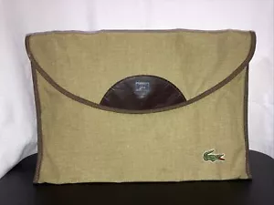 Lacoste By Lark Vintage Brown & Olive File Document Portfolio Folder 16x11 Bag - Picture 1 of 14
