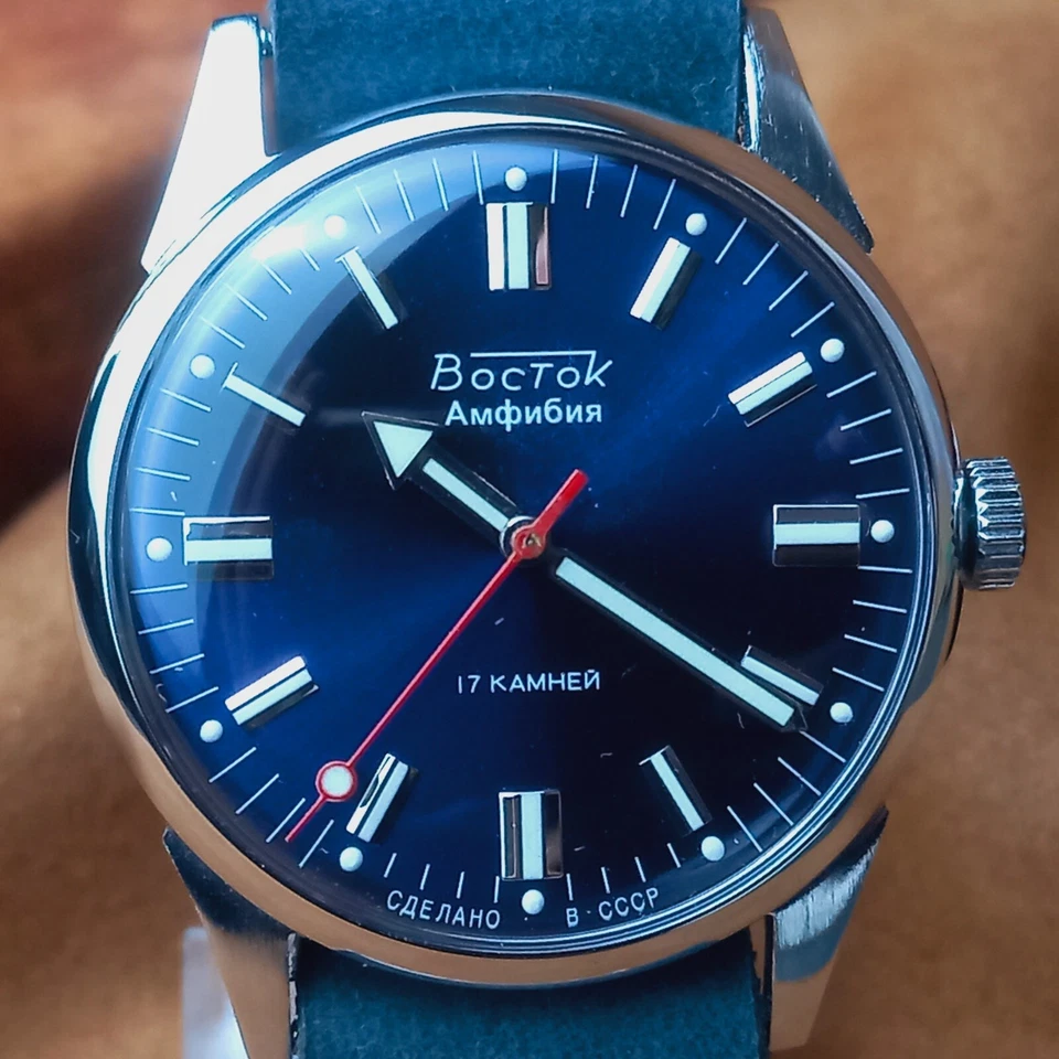 Soviet Wrist Watch Vostok Wostok Amphibian USSR 17 Jewels Vintage Men's Watch - Image 1 of 4