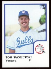 1986 Pro Cards Ventura County Gulls TOM WASILEWSKI RC BLUE JAYS BRAVES