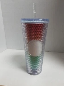 NEW Starbucks Rainbow Studded Venti 24 oz Tumbler Summer 2020 Pride Month - Picture 1 of 3