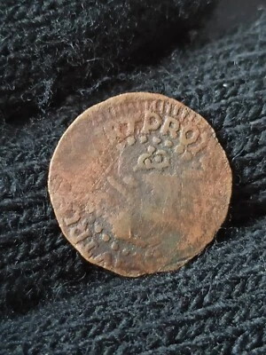 1820-1830 Spanish Philippines Octavo KM#8 Copper Coin 1/4 Quarto Extremely  Rare - Image 1 of 2