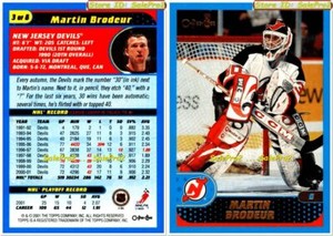 OPC 2001 MARTIN BRODEUR NHL NEW JERSEY DEVILS LARGE 5 1/8' X 4' JUMBO CARD 3/8