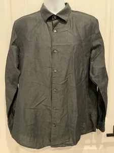 Camisa informal ajustada con cuello de manga larga gris talla XL de Banana Republic para hombre - Imagen 1 de 4