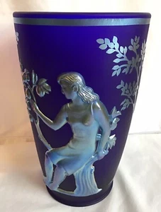 Fenton art glass sand carved Favrene summer winter seasons vase 128/1000 - Picture 1 of 5