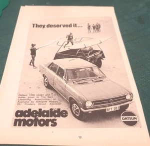 1972 DATSUN 1200 Sedan  Australian  Sales Advert  - Picture 1 of 1