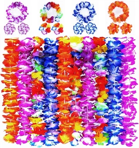 GINMIC Hawaiian Leis for Adults, Luau Party decorations, 40Pcs Hawaiian Flower l - Picture 1 of 8