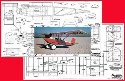 Model Airplane Plans (RC): Pietenpol Aircamper 84½" ¼ Scale Parasol for .60 4C - Image 1 of 4