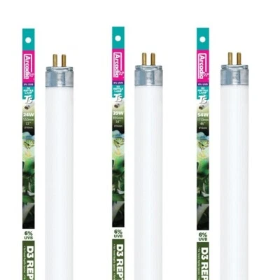 Arcadia T5 Reptile Fluorescent Lamp 6% UVB D3 Forest Bulb 24W 39W 54W Light Tube