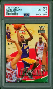 1997-98 Fleer Traditions Cristallo KOBE BRYANT #50 Rari Lakers SP Nuovo di zecca PSA 8 - Foto 1 di 2