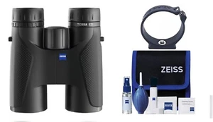 Zeiss 10x42 Terra ED Binoculars, Zeiss Cleaning Kit and Aziak Bino Adapter Combo - Picture 1 of 12