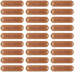 40 Stück Handmade Kunst Leder Labels Etiketten Tags PU Kleidung Tasche Näharbeit - Bild 1 von 6