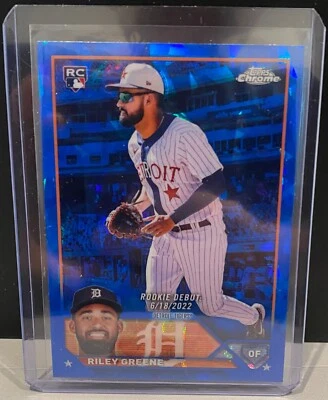 2023 Topps Chrome Update Sapphire Riley Greene Rookie Tigers - USCS225 + 4 Cards - Image 1 of 4