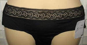JESSICA SIMPSON - NEW - LARGE - BLACK - POLY STRETCH HIPSTER PANTY - RUNS BIG - Picture 1 of 5