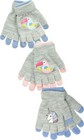 Girls Kids Undercover 2 in 1 Thermal Magic Unicorn Fingerless/Covered Gloves