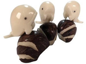 1 x Fair Trade Ecuador Tagua Carving Vegan Ivory WHALE - Imagen 1 de 9