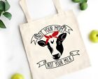 Reusable Vegan Cotton Canvas Grocery Tote Bag. New without Tags. Quick shipping!