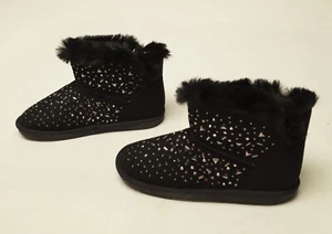 Sugar & Jade Girl's Studded Faux Suede Booties DM9 Black Size US:5 EU:37.5 - Picture 1 of 5
