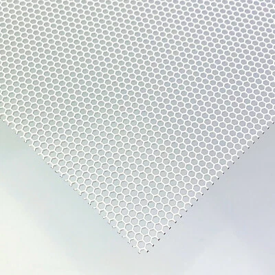 Lochblech Weiß Stahl 1mm dick Hexagonal Gitter HV2-2,5 Stahl DC01 Zuschnitte Neu - Bild 1 von 3