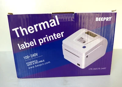 BEEPRT LTK-244BT Bluetooth Wireless Thermal 4x6 Label Printer White NIB - Image 1 of 4
