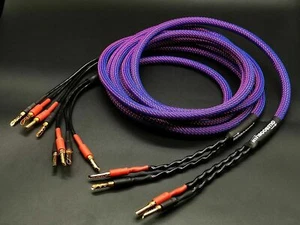 1Pair HIFI Audio 6N Pure Copper Speaker Cable single or bi wire banana plug  - Picture 1 of 3