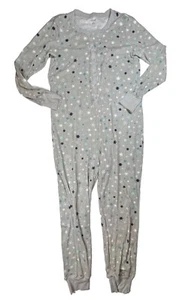 Jockey Waffelstrick Einteiler Pyjama mit Rückenöffnung grau Schneeflocke groß Damen - Bild 1 von 6