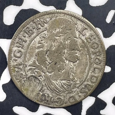 1693 Austria 3 Kreuzer Lot#C1998 Silver! Planchet Flaw - Image 1 of 2