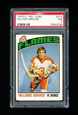 1976 OPC HOCKEY 273 HILLIARD GRAVES PSA 7 NEAR MINT FLAMES POP 2 - Image 1 of 3