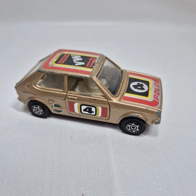 Corgi Die Cast VW Volkswagen Polo 302 Mk1 Rally Car Gold 1970s Vintage - Image 1 of 4