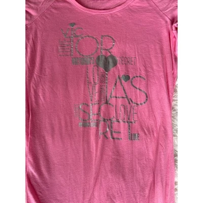 Victoria's Secret розовый графический сна рубашка ночная рубашка L/G серебро сердце - Изображение 1 из 3