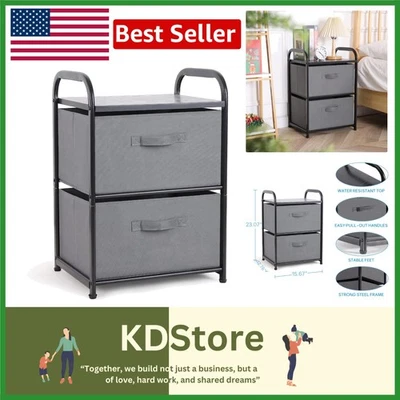 Multifunctional Fabric Dresser with 2 Drawers - Stylish Storage Organizer for... - Image 1 of 4