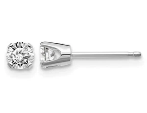 3/10 Carat (ctw I2, K-L) Diamond Solitaire Earrings in 14K White Gold - Picture 1 of 3