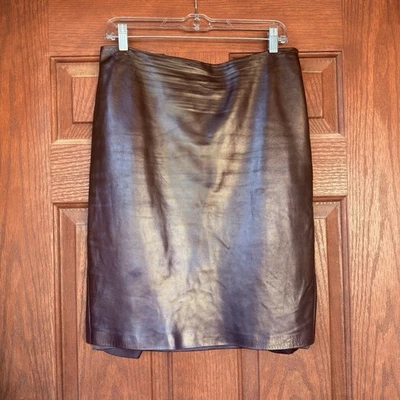 Falda lápiz Ralph Lauren etiqueta negra 100 % piel de cordero hecha en EE. UU. Lujo Foto 1 de 4