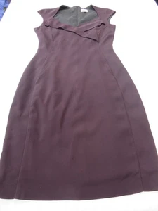 REISS GORGEOUS DEEP PURPLE MEDIEVAL NECK SLEEVELESS SMART OFFICE DRESS UK 10 - Picture 1 of 16
