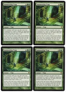 Summoning Trap x4 4x 2009 Zendikar PLAYSET Green Rare Instant MTG NM AZ1 - Picture 1 of 2