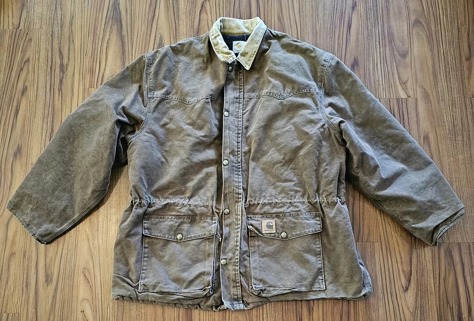 Abrigo de Colección Carhartt Granero Tareas: Hecho en EE. UU. - Marrón - 2XL XXL Edredón Forrado Cuello Foto 1 de 4